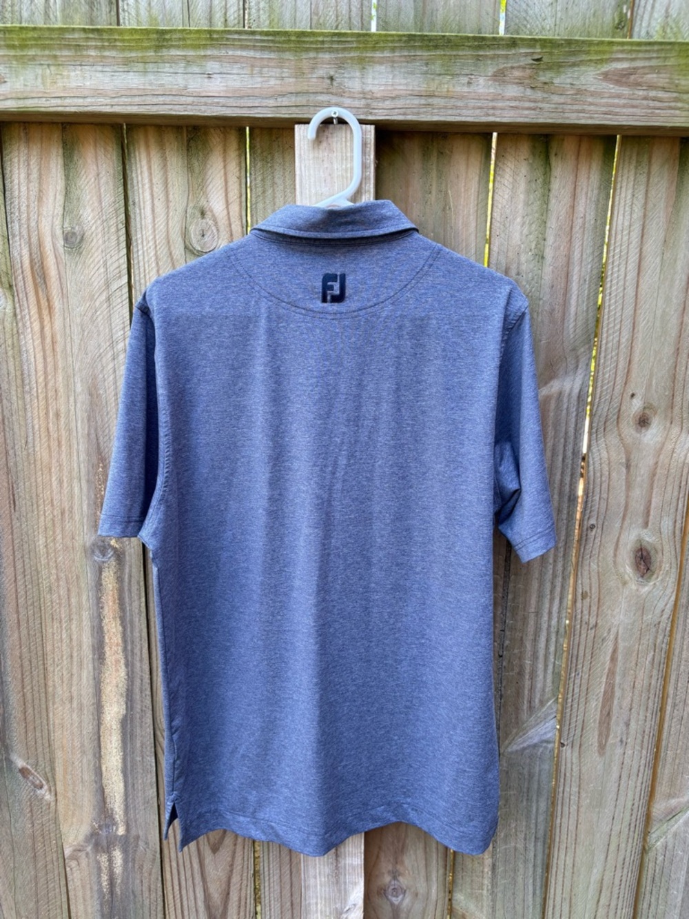 FootJoy Men's Blue/Gray Heather Golf Polo - Picture 4 of 7